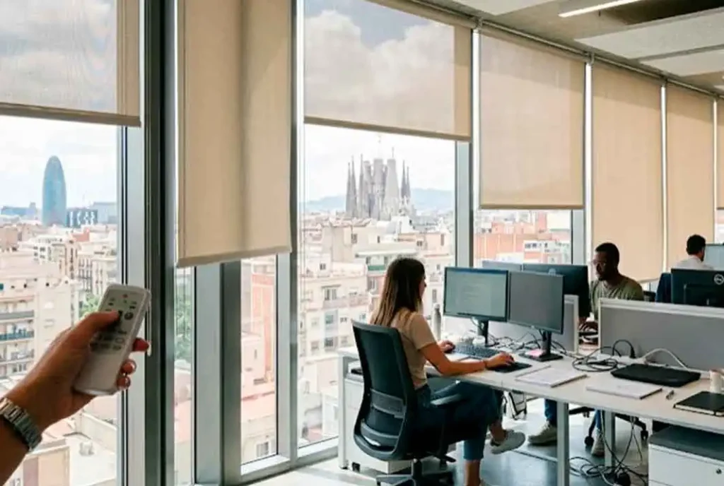 Cortinas motorizadas y proteccion solar para espacios profesionales